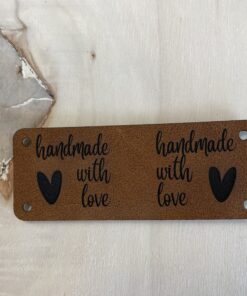 leren label handmade with love