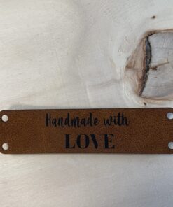 leren label handmade with love