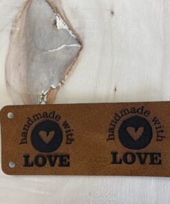 leren label handmade with love